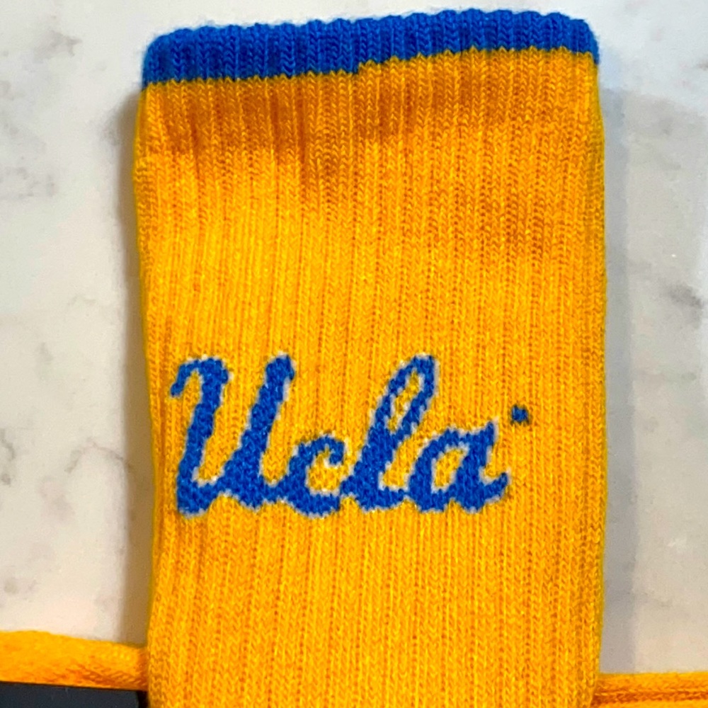 UCLA Yellow & Blue Spirit Athletic Socks, NWT, Large